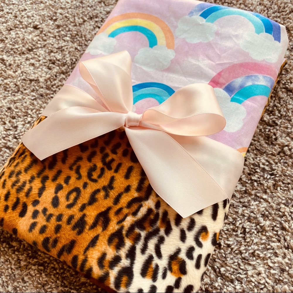 New Rainbows and Leopard Cute Baby Girl Blanket